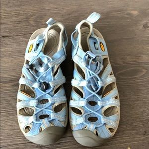 light blue women’s keen shoes